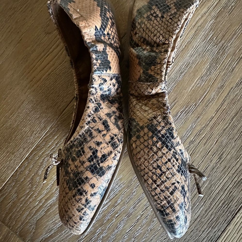 Seychelles Breathless Snake Print Square Toe Ballet Flats Size 7 NWOB - Picture 10 of 13